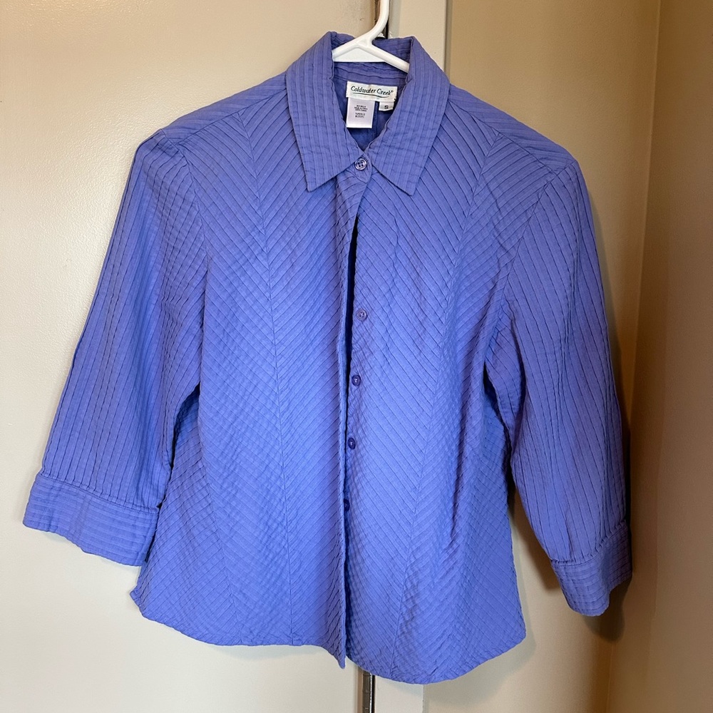 Coldwater Creek purple button up size S